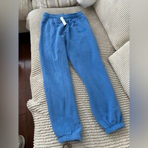 Pink Victoria’s Secret dream on Blue Textured Fabric joggers new w tags small